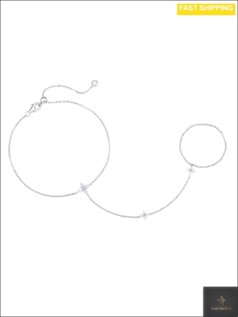 Gold Plated 925 Sterling Silver Hand Chain Bracelet Adjustable Women